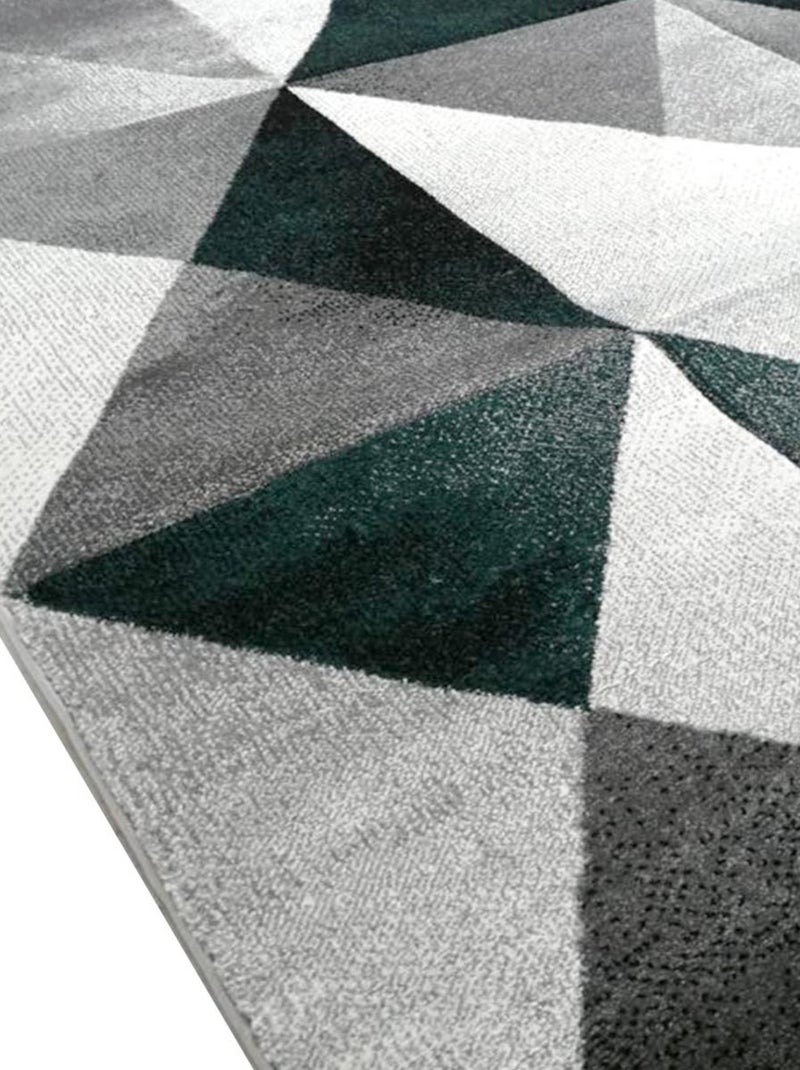 Tapis salon et chambre tissé motif géométrique LYN8 TRANDOU Gris - Kiabi