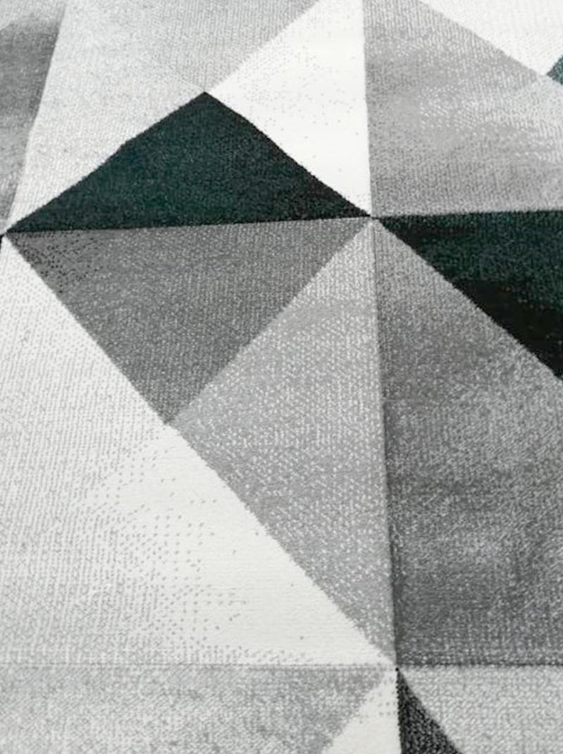 Tapis salon et chambre tissé motif géométrique LYN8 TRANDOU Gris - Kiabi