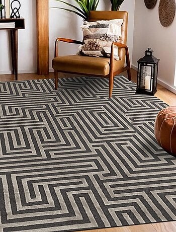 Tapis salon et chambre tissé motif géométrique MIRAGE