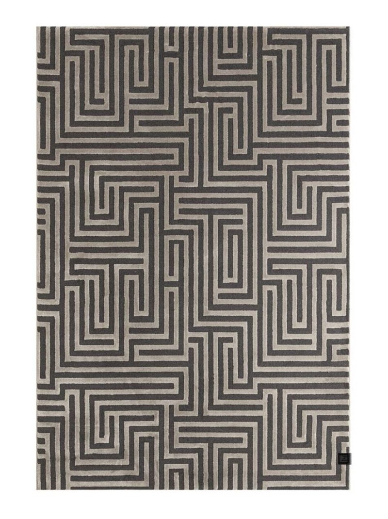 Tapis salon et chambre tissé motif géométrique MIRAGE Gris - Kiabi