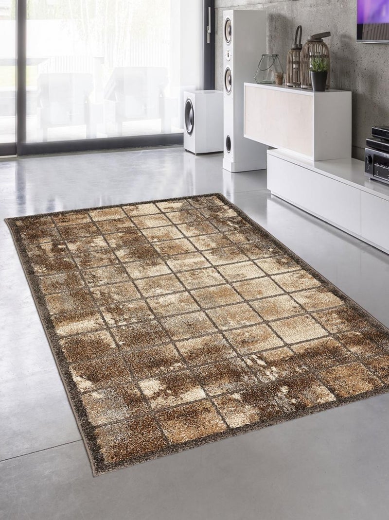 Tapis salon et chambre tissé motif géométrique NATACT 1 Gris - Kiabi