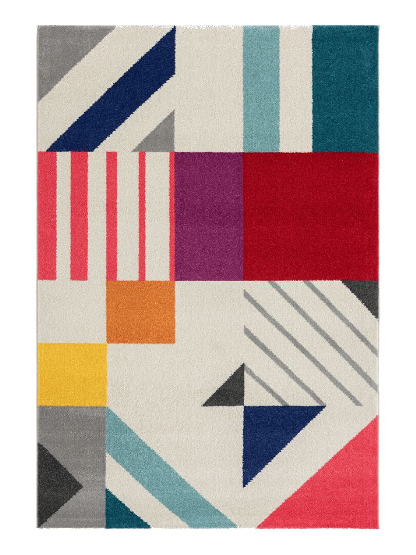 Tapis Tapisserie Zapotec Tissé Main – Géométrique Bordeaux 24x41, Mexique