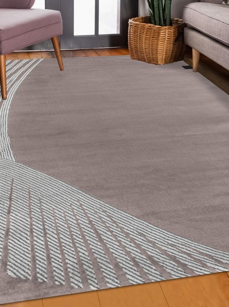 Tapis salon et chambre tissé motif géométrique OBEROI Rose - Kiabi