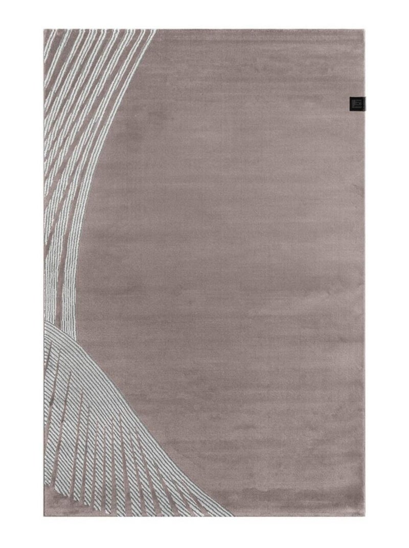 Tapis salon et chambre tissé motif géométrique OBEROI Rose - Kiabi