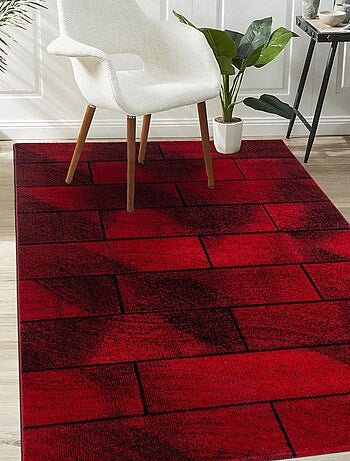 Tapis salon et chambre tissé motif géométrique OMEGOU