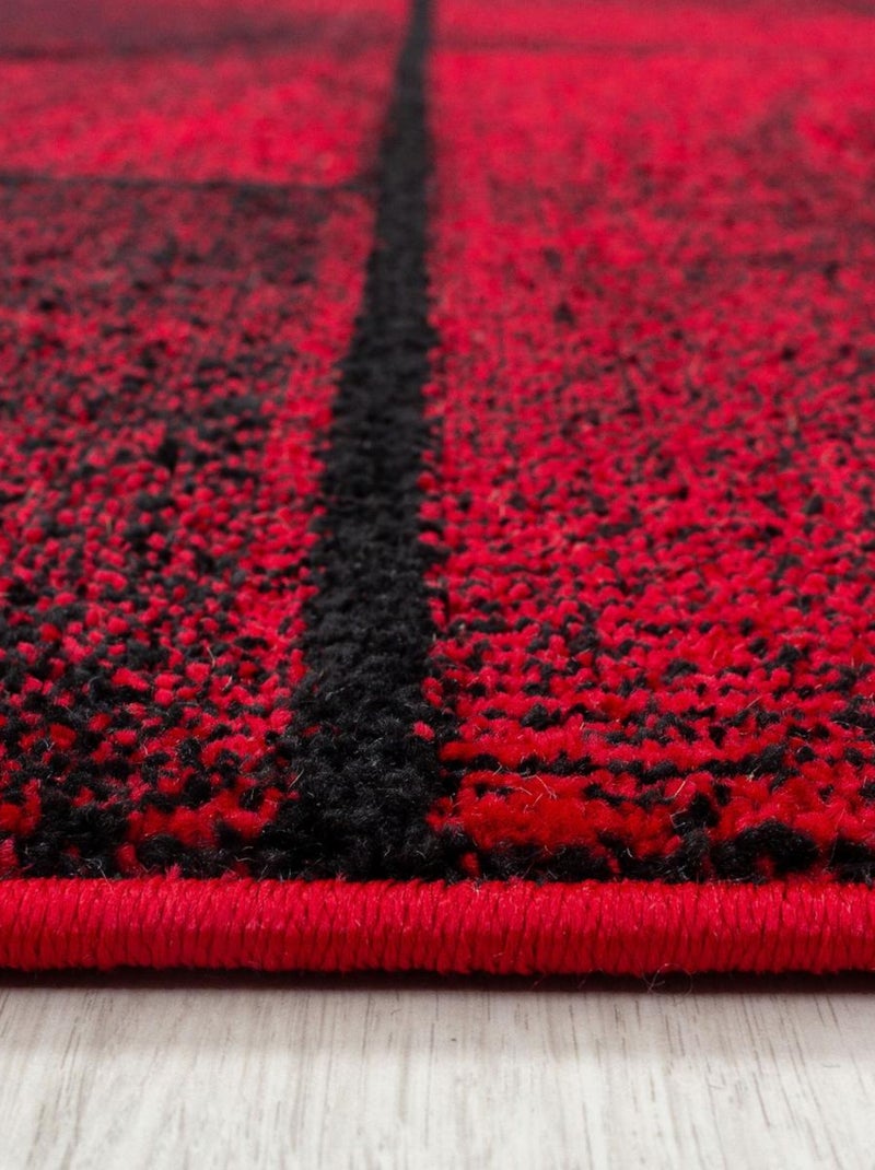 Tapis salon et chambre tissé motif géométrique OMEGOU Rouge - Kiabi