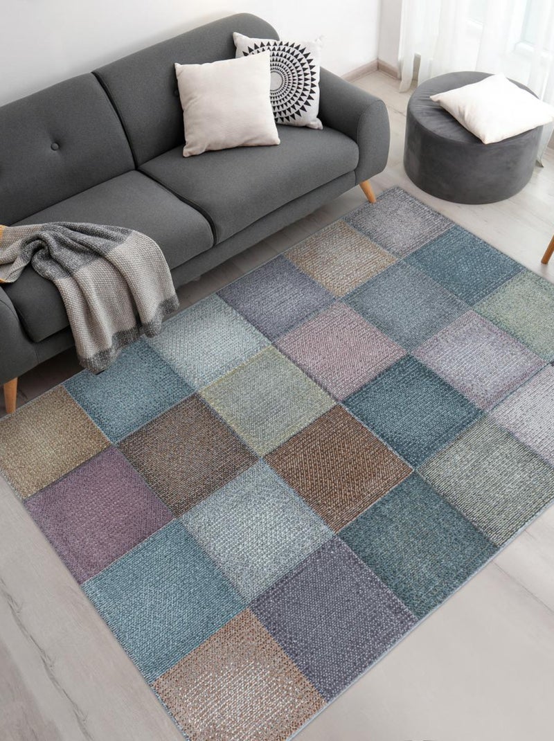 Tapis salon et chambre tissé motif géométrique ONTARIA Multicolore - Kiabi