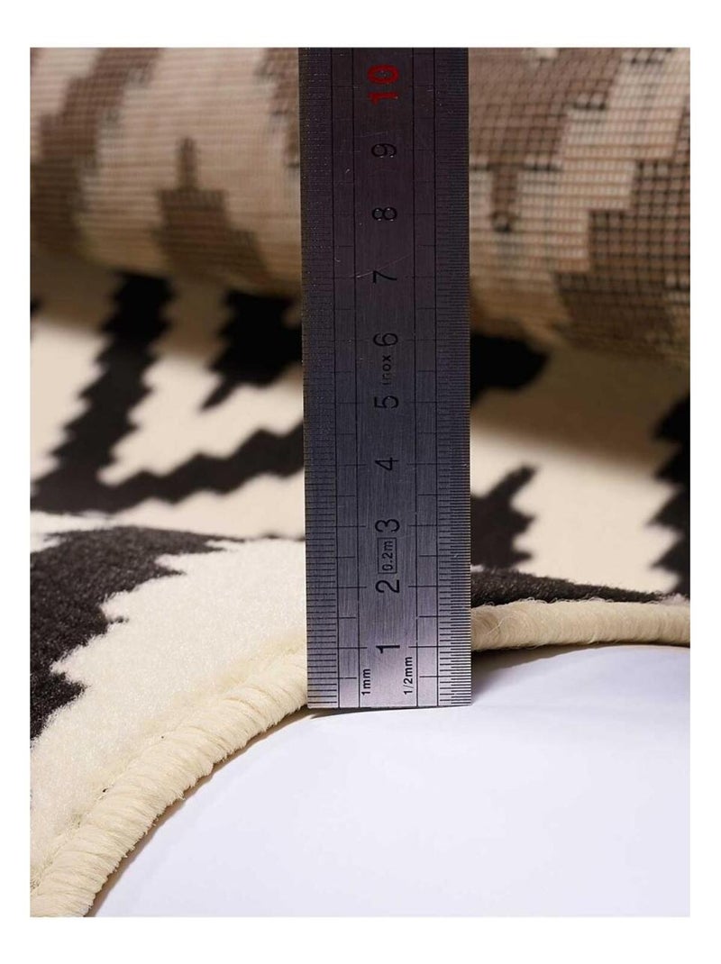 Tapis salon et chambre tissé motif géométrique ORMA Noir - Kiabi