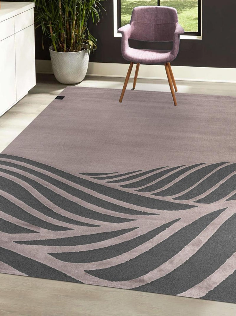 Tapis salon et chambre tissé motif géométrique PALM Rose - Kiabi