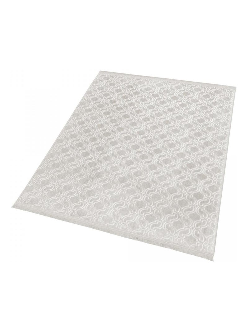 Tapis salon et chambre tissé motif géométrique PERIU Beige - Kiabi