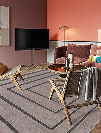 Tapis salon et chambre tissé motif géométrique PLAZA