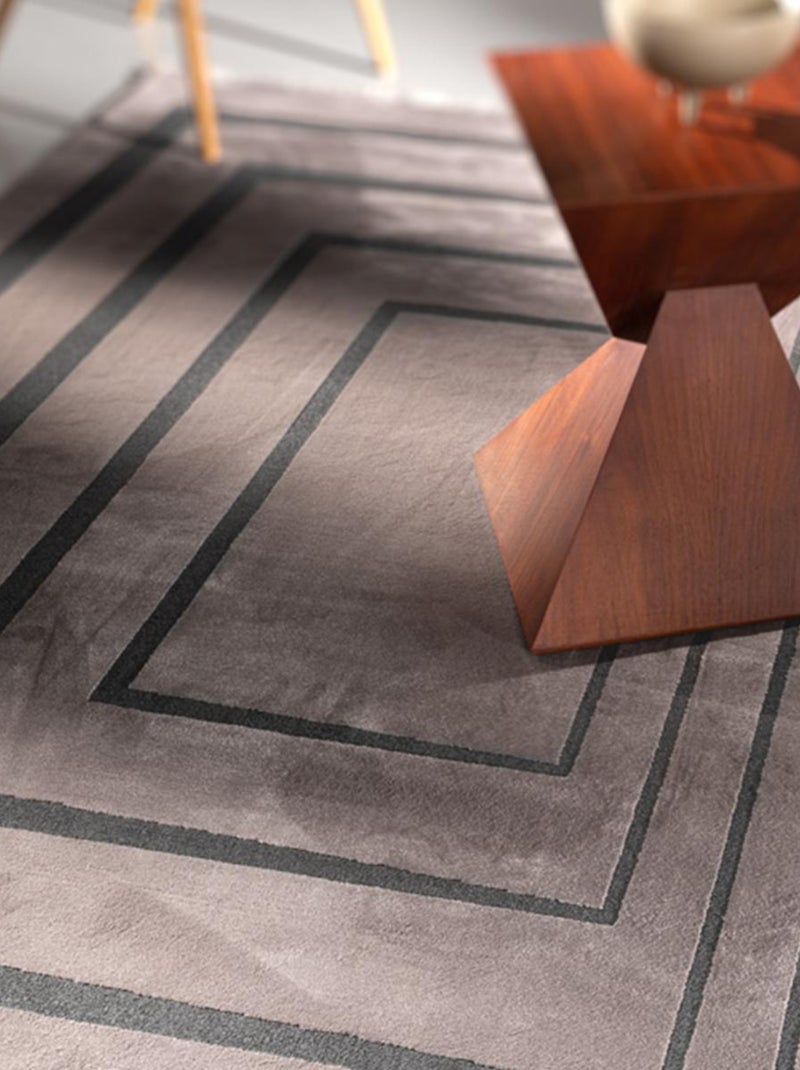 Tapis salon et chambre tissé motif géométrique PLAZA Rose - Kiabi