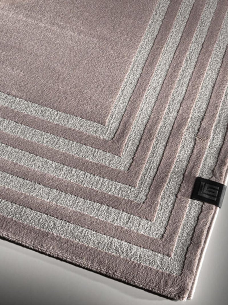 Tapis salon et chambre tissé motif géométrique PRELLUDE Rose - Kiabi