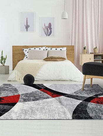 Tapis salon et chambre tissé motif géométrique RADULE