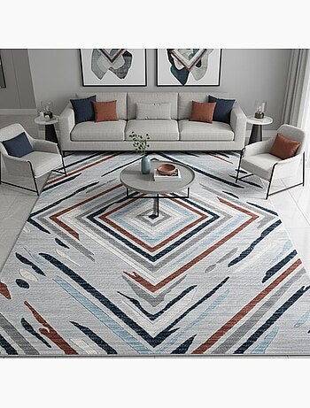 Tapis salon et chambre tissé motif géométrique SOLGA E