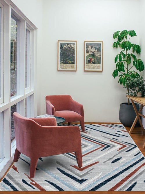 Tapis salon et chambre tissé motif géométrique SOLGA E - Kiabi