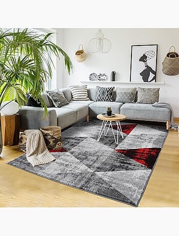 Tapis salon et chambre tissé motif géométrique SOLTAM