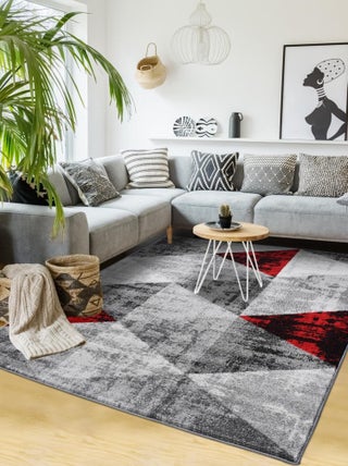 Tapis salon et chambre tissé motif géométrique SOLTAM