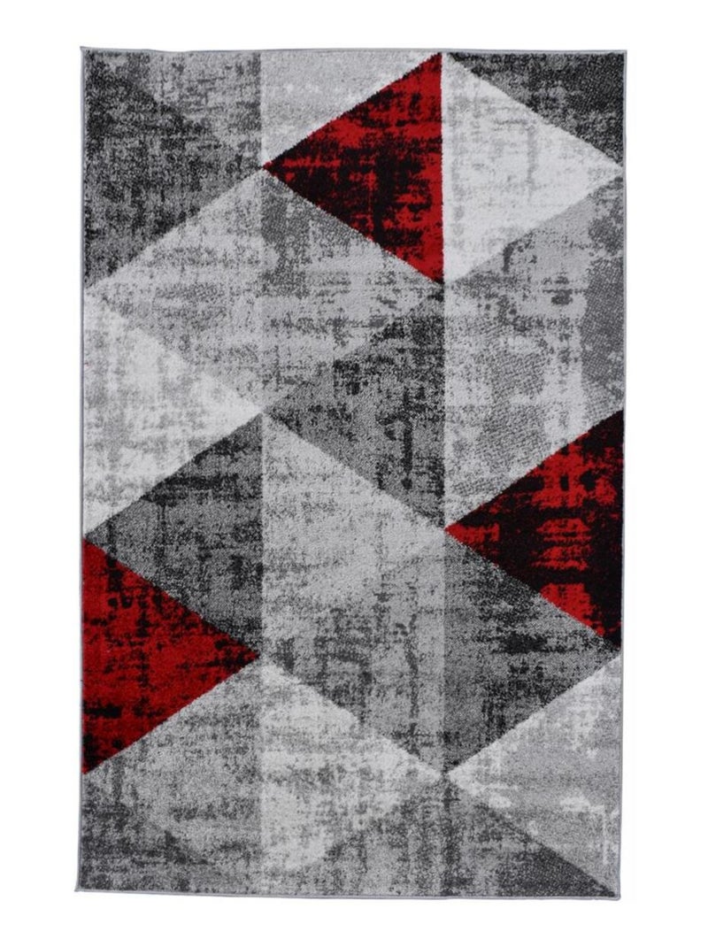 Tapis salon et chambre tissé motif géométrique SOLTAM Rouge - Kiabi