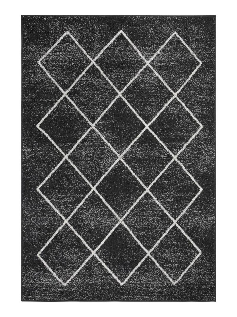 Tapis salon et chambre tissé motif géométrique SPATA 2 Noir - Kiabi