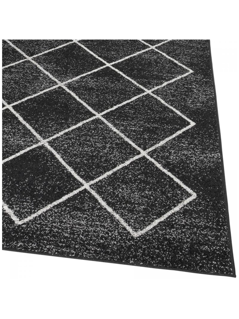 Tapis salon et chambre tissé motif géométrique SPATA 2 Noir - Kiabi