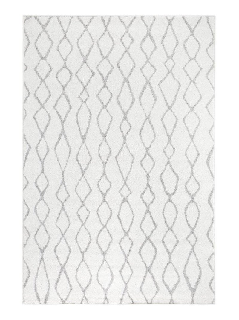 Tapis salon et chambre tissé motif géométrique SPATA Blanc - Kiabi