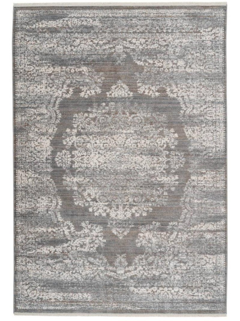 Tapis salon et chambre tissé motif oriental MEDALLIA Gris - Kiabi
