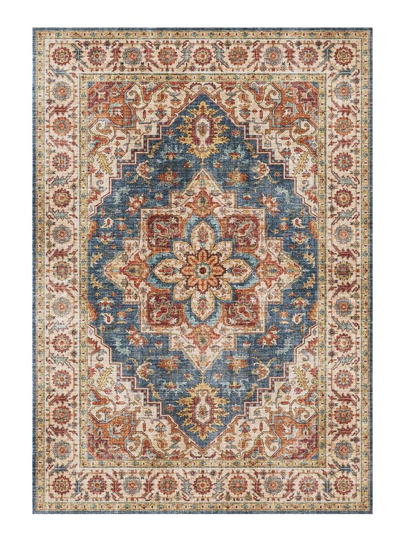 Tapis salon et chambre tissé motif oriental VIVACE 1 Bleu - Kiabi