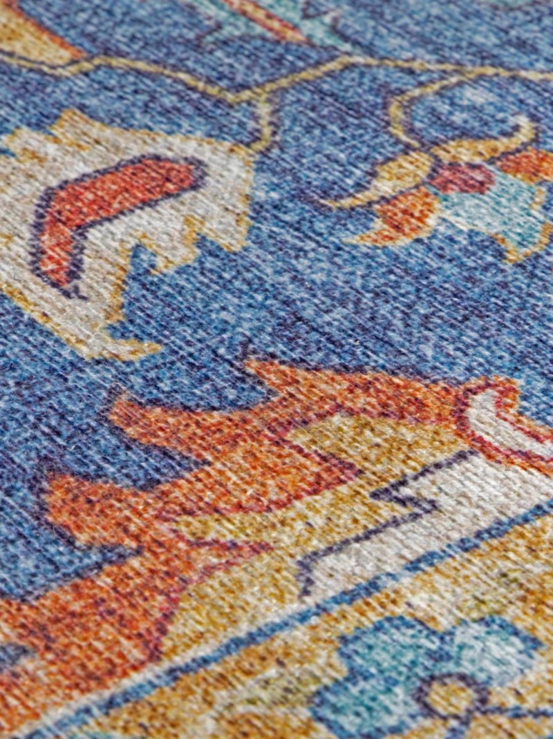 Tapis salon et chambre tissé motif oriental VIVACE 1 Bleu - Kiabi