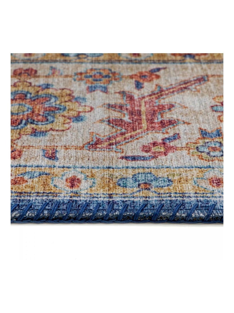 Tapis salon et chambre tissé motif oriental VIVACE 1 Bleu - Kiabi