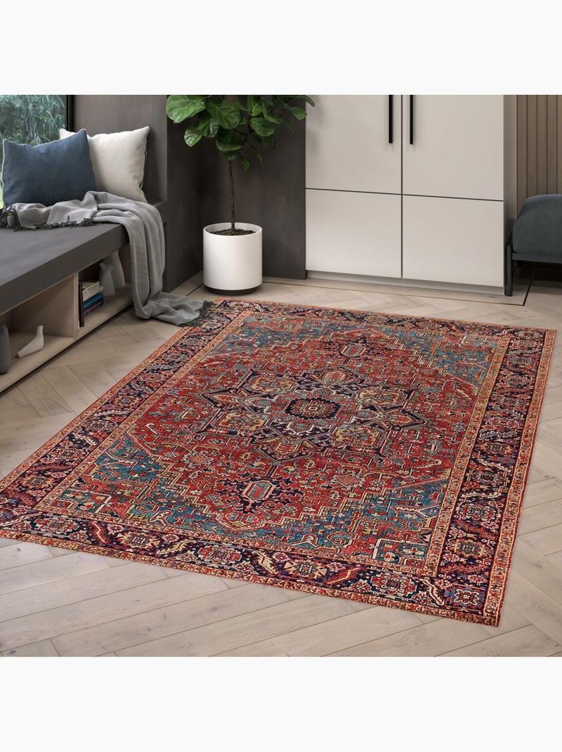 Tapis salon et chambre tissé motif oriental VIVACE 3 Bordeaux - Kiabi