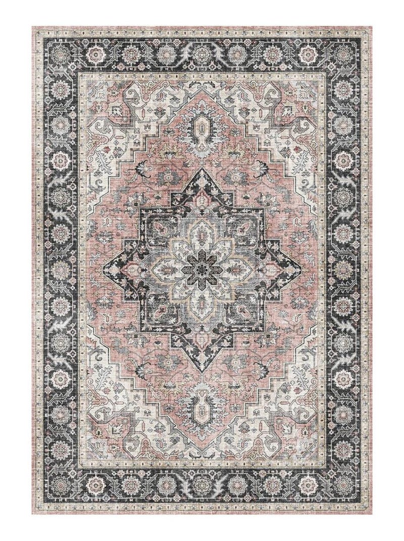 Tapis salon et chambre tissé motif oriental VIVACE 3 Rose - Kiabi