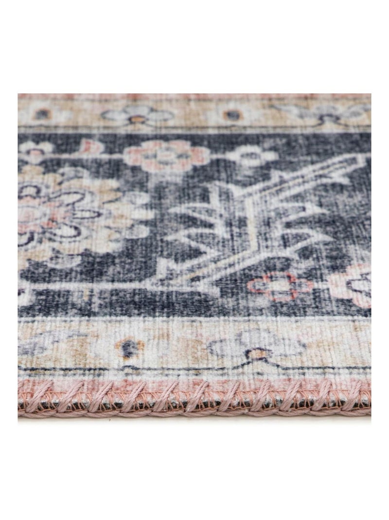 Tapis salon et chambre tissé motif oriental VIVACE 3 Rose - Kiabi