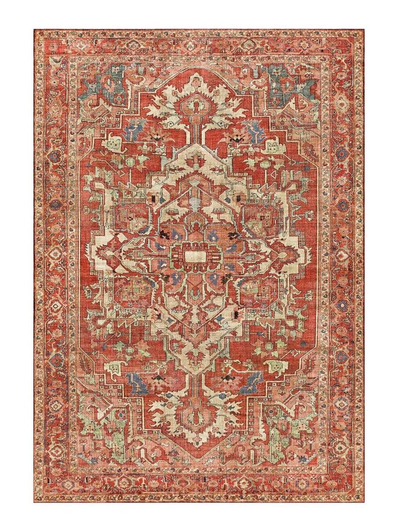 Tapis salon et chambre tissé motif oriental VIVACE 4 Orange - Kiabi