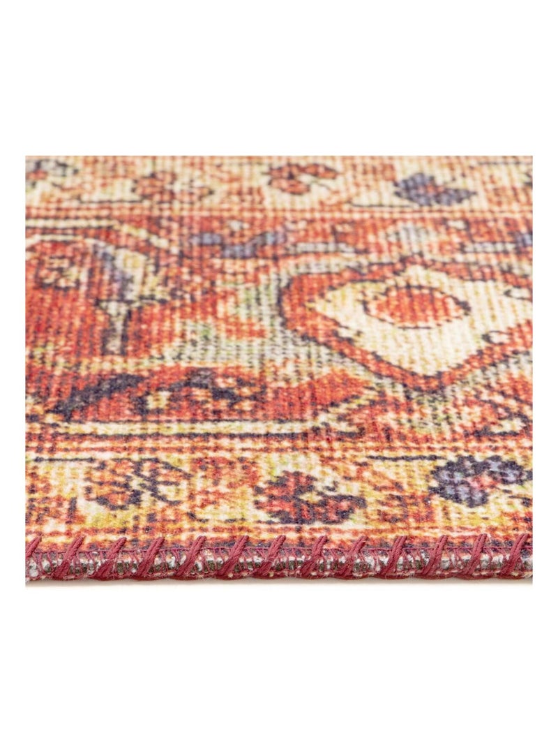Tapis salon et chambre tissé motif oriental VIVACE 4 Orange - Kiabi
