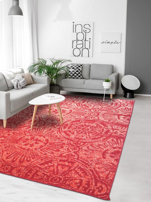 Tapis salon et chambre tissé motif rétro-vintage LYN1 - Kiabi