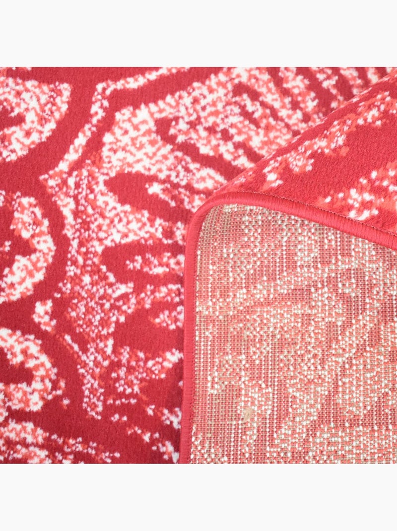 Tapis salon et chambre tissé motif rétro-vintage LYN1 TRANBY Rouge - Kiabi