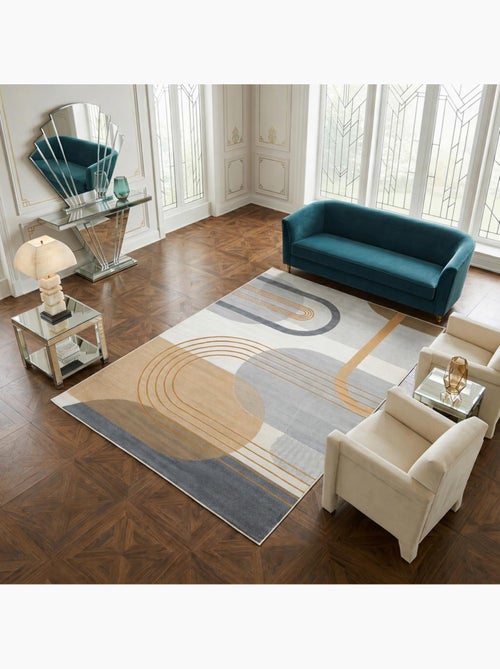 Tapis salon et chambre tissé motif rétro-vintage lyn49 courbla - Kiabi Tapis salon et chambre tissé motif rétro-vintage lyn49 courbla - Kiabi