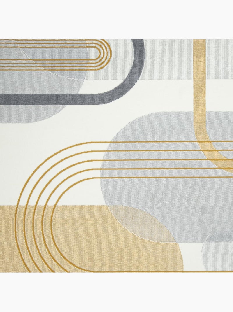 Tapis salon et chambre tissé motif rétro-vintage lyn49 courbla Ecru - Kiabi