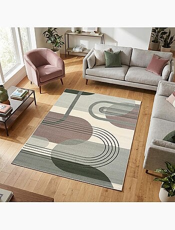 Tapis chambre tissé motif rétro-vintage lyn49 courbla