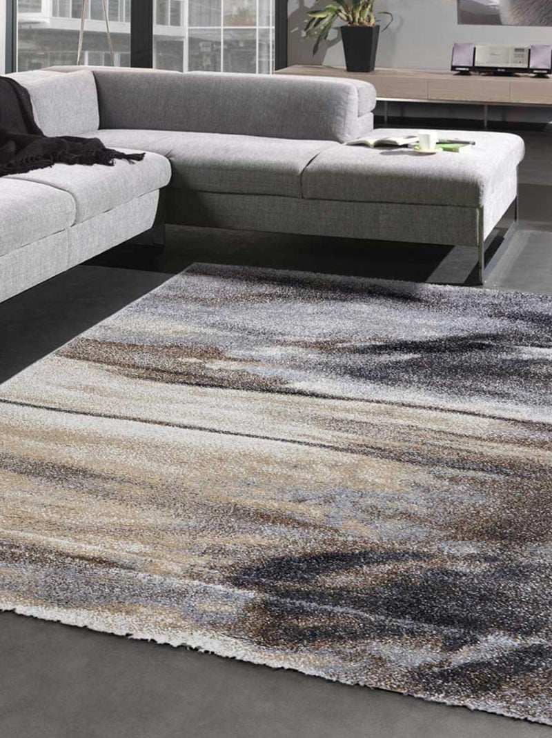Tapis salon et chambre tissé motif rond ELEGANT 01 Gris - Kiabi
