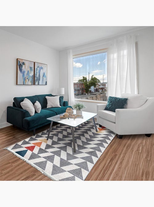 Tapis salon et chambre tissé motif scandinave CHEYANE - Kiabi