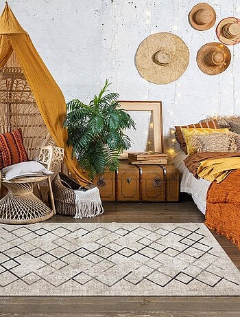 Tapis salon et chambre tissé motif scandinave JOINTA