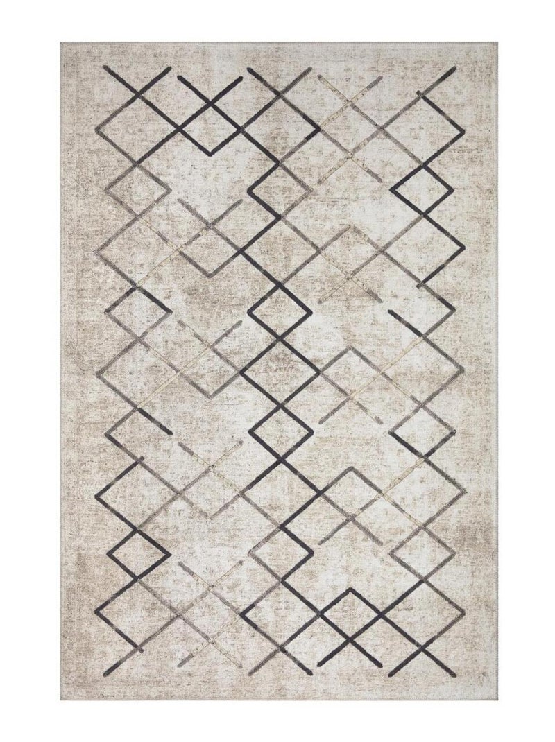 Tapis salon et chambre tissé motif scandinave JOINTA Ecru - Kiabi