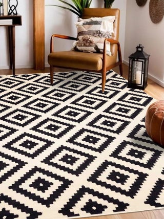 Tapis salon et chambre tissé motif scandinave LYN1