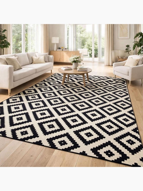 Tapis salon et chambre tissé motif scandinave LYN1 ROMA - Kiabi