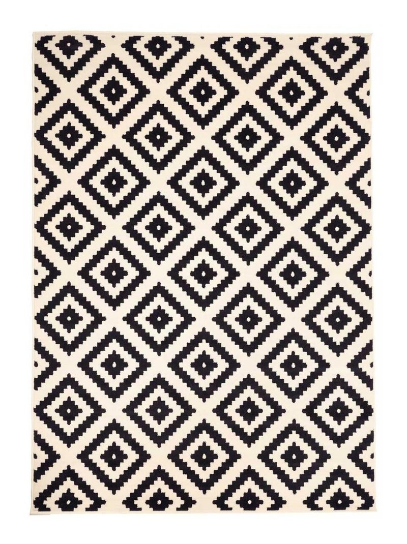 Tapis salon et chambre tissé motif scandinave LYN1 ROMA Ecru - Kiabi