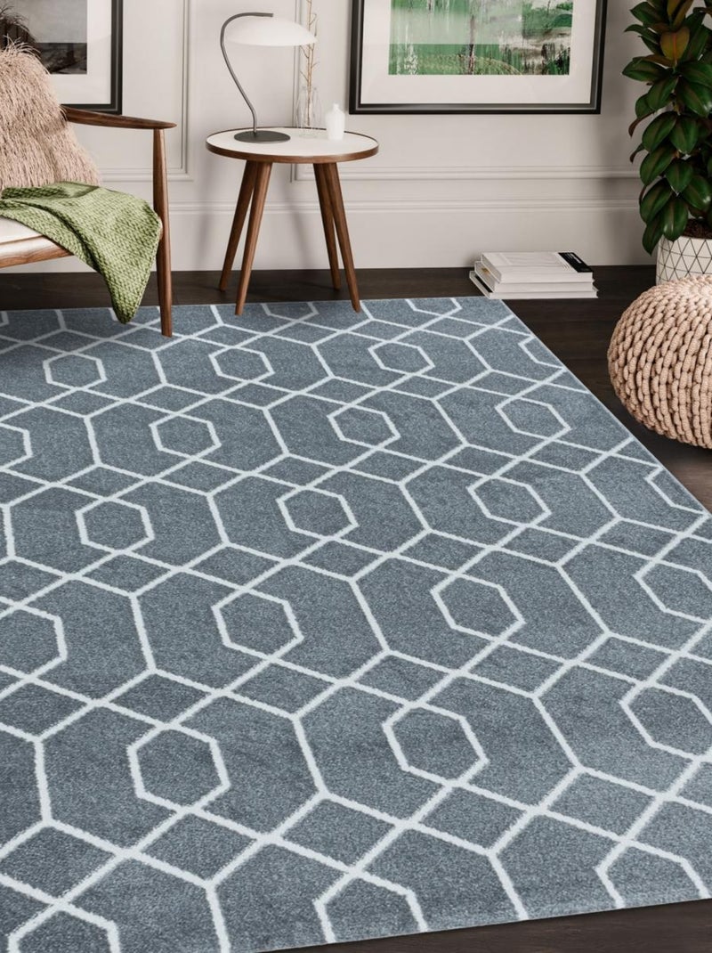 Tapis salon et chambre tissé motif scandinave ORICA Gris - Kiabi