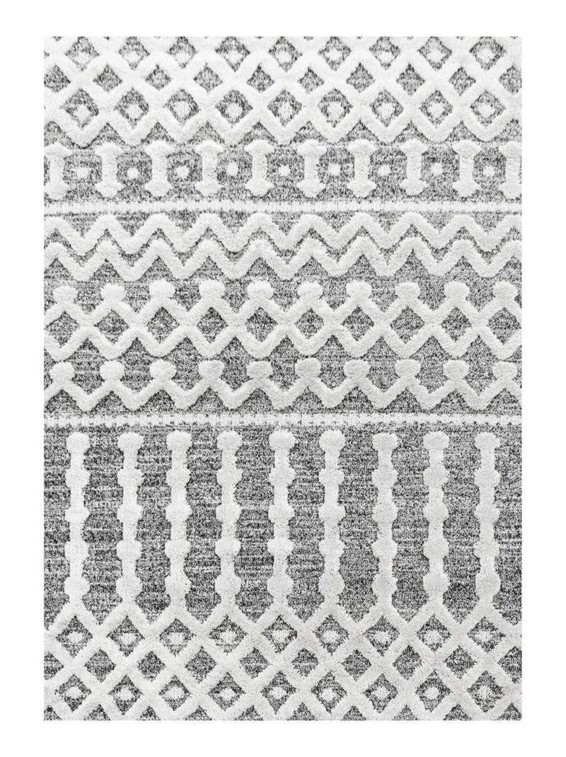 Tapis salon et chambre tissé motif scandinave PISTIOU Gris - Kiabi