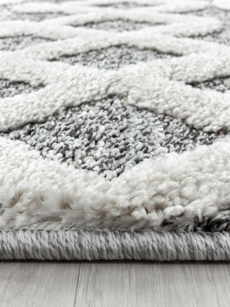 Tapis salon et chambre tissé motif scandinave PISTIOU Gris - Kiabi